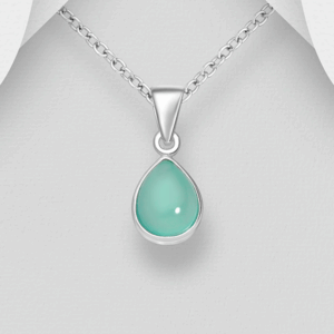 Pendentif en argent 925ème et Aqua Calcédoine
