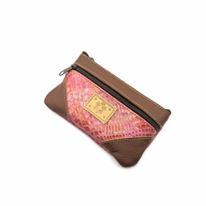 Petit portemonnaie bicolore en cuir