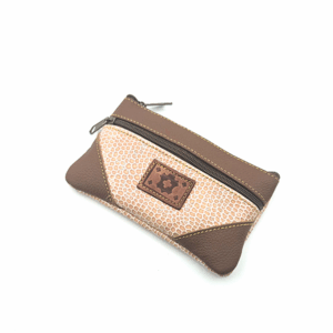 Petit portemonnaie bicolore en cuir