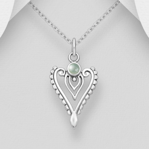 Pendentif en argent 925ème et Nacre Blanche