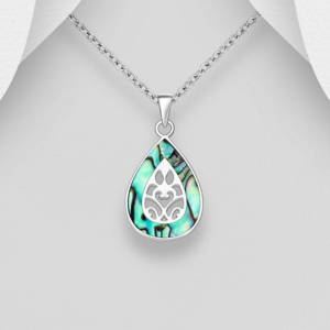 Pendentif en argent 925ème et Nacre d'Ormeau