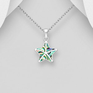 Pendentif Etoile en argent 925ème et Nacre d'Ormeau