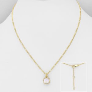 Collier en argent 925ème Plaqué Or 18k et Pierre de Lune