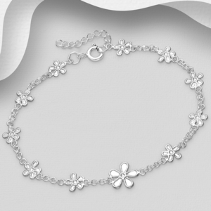 Bracelet Fleurs en argent 925ème