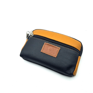 Petit portemonnaie bicolore en cuir