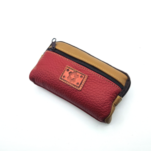 Petit portemonnaie bicolore en cuir