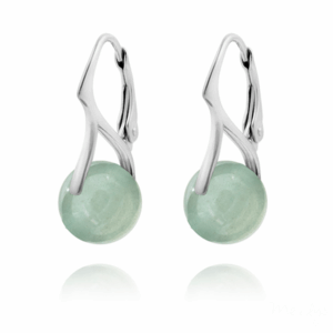 Boucles d'Oreilles en Pierres Naturelles 10mm sur Dormeuses en Argent Aventurine