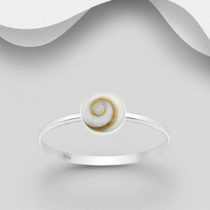 Bague en argent 925ème surmontée d'un Oeil de Shiva