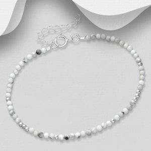 Bracelet en argent 925ème et Howlite