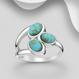 Bague en argent 925ème et Turquoises