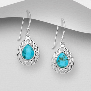 Boucles d'oreilles en argent 925ème et Turquoise