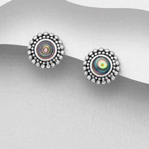 Boucles d'oreilles en argent 925ème et Nacre d'Ormeau