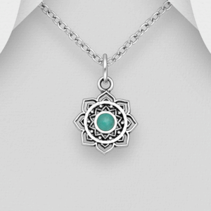 Pendentif en argent 925ème et Turquoise