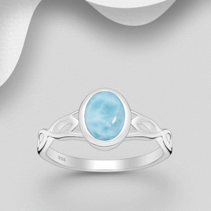 Bague en argent 925ème et Larimar