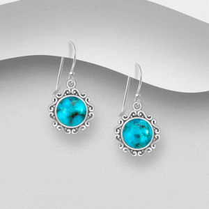 Boucles d'oreilles en argent 925ème et Turquoise