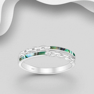 Bague en argent 925ème et Nacre d'Ormeau