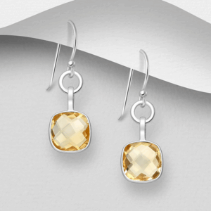 Boucles d'oreilles en argent 925ème et Citrine