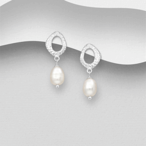 Boucles d'oreilles en argent 925ème et Perle Naturelle d'eau douce