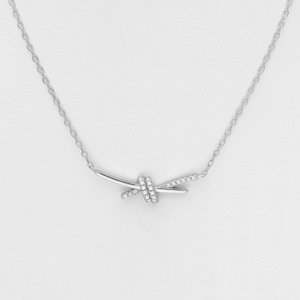 Collier noeud en argent 925ème et zyrconium