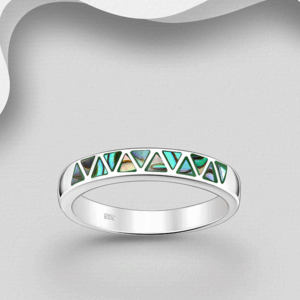 Bague en argent 925ème et Nacre d'Ormeau