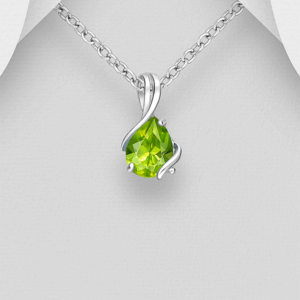 Pendentif en argent 925ème et Péridot