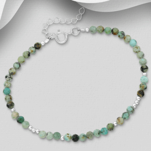Bracelet en argent 925ème et Turquoise Africaine