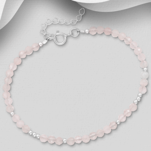 Bracelet en argent 925ème et Quartz Rose