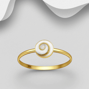 Bague en argent 925ème plaqué or 18k et Oeil de Shiva