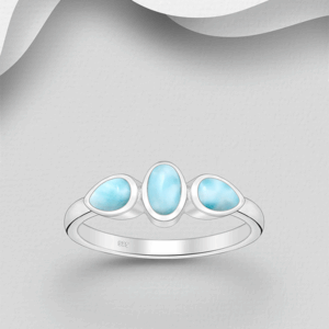 Bague en argent 925ème et Larimar
