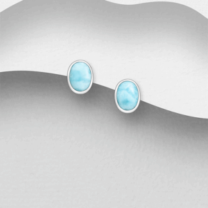 Boucles d'oreilles en argent 925ème et Larimar