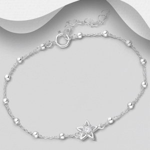 Bracelet Etoile en argent 925ème et zyrconium