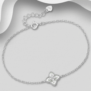 Bracelet en argent 925ème, Nacre et zyrconium