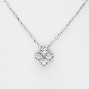 Collier en argent 925ème, Nacre et zyrconium