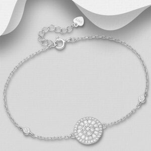 Bracelet en argent 925ème et zyrconium