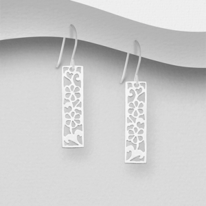 Boucles d'oreilles Cascades de Fleurs en argent 925ème