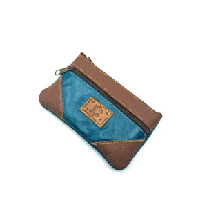 Petit portemonnaie bicolore en cuir