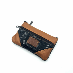 Petit portemonnaie bicolore en cuir