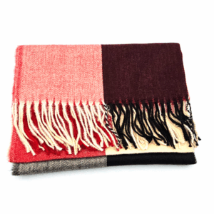 Echarpe sensation de Cashmire rouge et beige