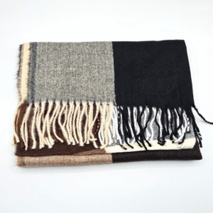 Echarpe sensation de Cashmire marron et blanc