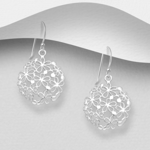 Boucles d'oreilles Bouquet de Fleurs en argent 925ème