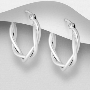 Créoles torsadées en argent 925ème