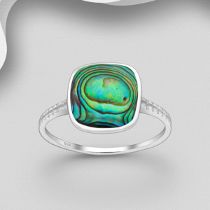 Bague en argent 925ème et Nacre d'Ormeau