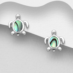 Boucles d'oreilles en argent 925ème et Nacre d'Ormeau