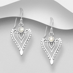 Boucles d'oreilles en argent 925ème et Nacre blanche
