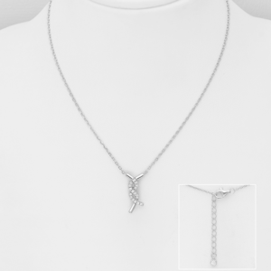 Collier torsade en argent 925ème et zyrconium