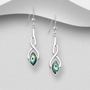 Boucles d'oreilles en argent 925ème et Nacre d'Ormeau