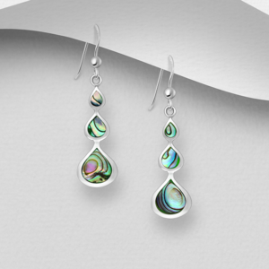 Boucles d'oreilles en argent 925ème et Nacre d'Ormeau