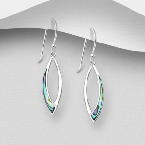 Boucles d'oreilles en argent 925ème et Nacre d'Ormeau
