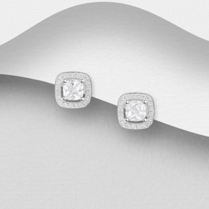 Boucles d'oreilles en argent 925ème et Zyrconium