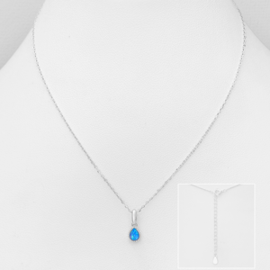 Collier en argent 925ème et Opale Bleu ciel